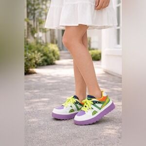 Forever Link Women's Multicolored Chunky Platform Sneakers Size 7.5 New